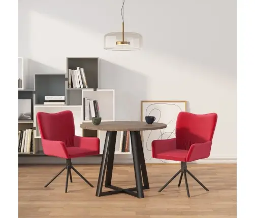 Grozāmi Virtuves Krēsli, 2 Gab., Vīnsarkans Samts Vidaxl