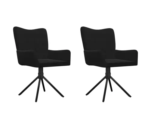 Grozāmi Virtuves Krēsli, 2 Gab., Melns Samts Vidaxl