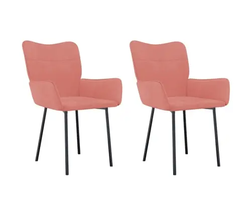 Virtuves Krēsli, 2 Gab., Rozā Samts Vidaxl