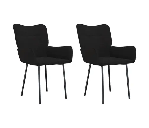 Virtuves Krēsli, 2 Gab., Melns Samts Vidaxl
