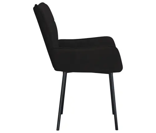 Virtuves Krēsli, 2 Gab., Melns Samts Vidaxl
