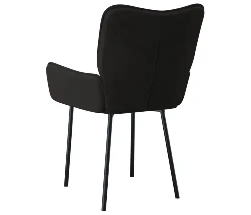 Virtuves Krēsli, 2 Gab., Melns Samts Vidaxl