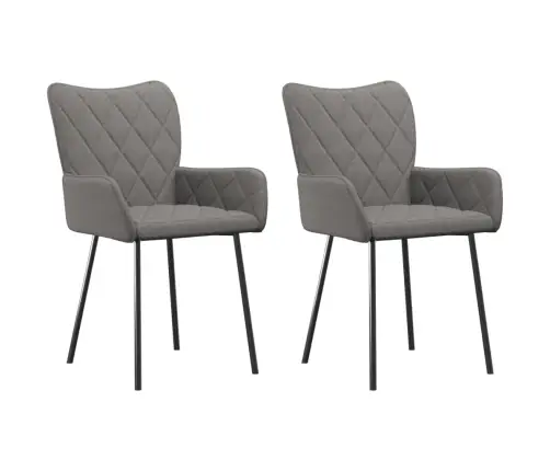 Valgomojo Kėdės, 2Vnt., Šviesiai Pilkos Spalvos, Audinys Valgomojo Kėdės, 2Vnt., Šviesiai Pilkos Spalvos, Audinys