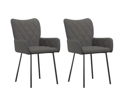 Virtuves Krēsli, 2 Gab., Tumši Pelēks Audums Vidaxl