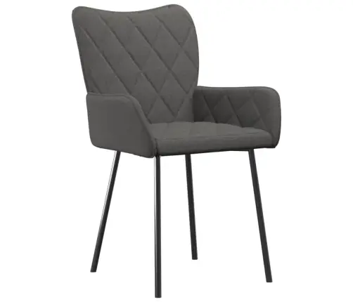 Virtuves Krēsli, 2 Gab., Tumši Pelēks Audums Vidaxl