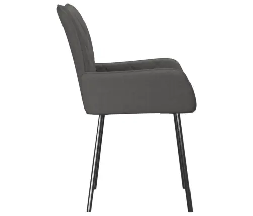 Virtuves Krēsli, 2 Gab., Tumši Pelēks Audums Vidaxl