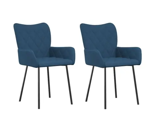 Virtuves Krēsli, 2 Gab., Zils Audums Vidaxl