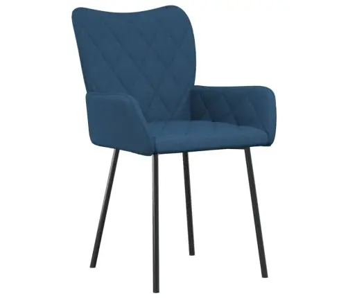 Virtuves Krēsli, 2 Gab., Zils Audums Vidaxl