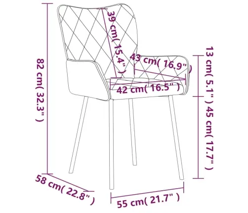 Virtuves Krēsli, 2 Gab., Zils Audums Vidaxl
