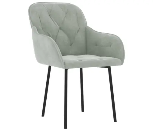 Valgomojo Kėdės, 2Vnt., Šviesiai Pilkos Spalvos, Aksomas