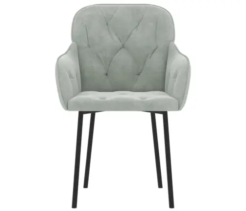 Valgomojo Kėdės, 2Vnt., Šviesiai Pilkos Spalvos, Aksomas