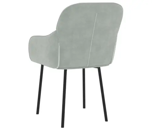 Valgomojo Kėdės, 2Vnt., Šviesiai Pilkos Spalvos, Aksomas