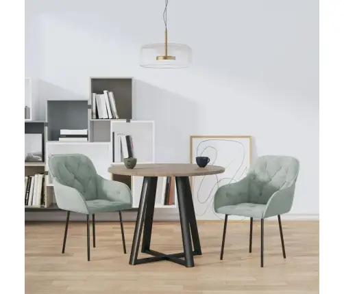 Valgomojo Kėdės, 2Vnt., Šviesiai Pilkos Spalvos, Aksomas