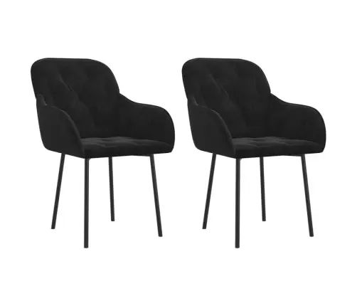 Virtuves Krēsli, 2 Gab., Melns Samts Vidaxl Virtuves Krēsli, 2 Gab., Melns Samts Vidaxl