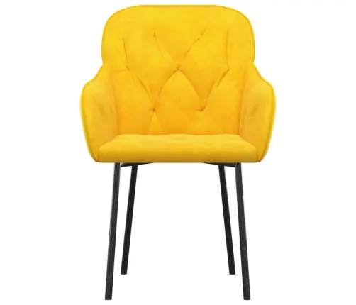 Virtuves Krēsli, 2 Gab., Dzeltens Samts Vidaxl