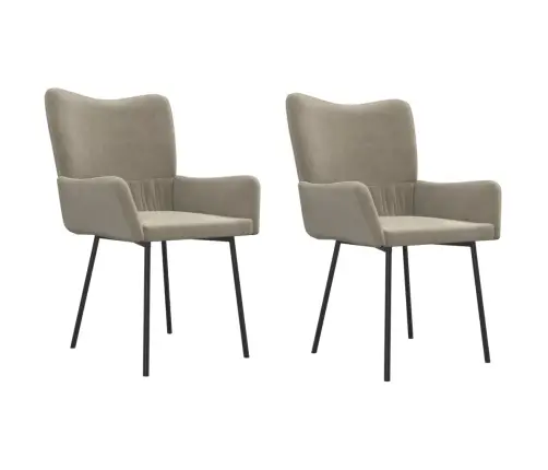 Virtuves Krēsli, 2 Gab., Gaiši Pelēks Samts Vidaxl