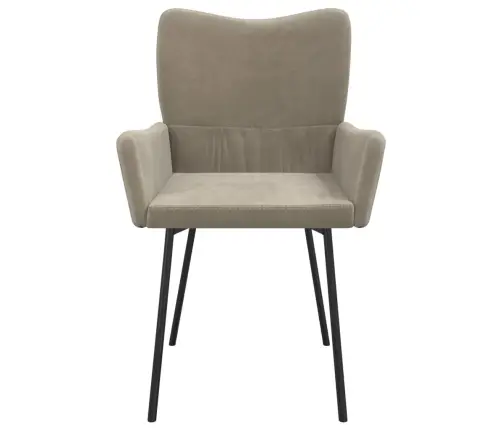 Virtuves Krēsli, 2 Gab., Gaiši Pelēks Samts Vidaxl