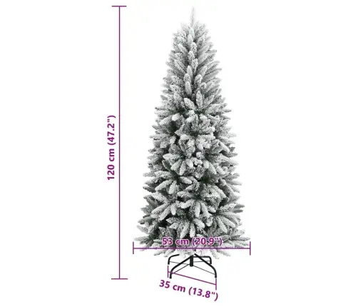 Mākslīgā Ziemassvētku Egle Ar Sniegu, 120 Cm, Pvc&Pe Vidaxl