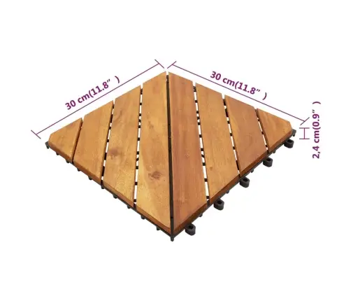 Terases Flīzes, 20 Gab., Brūnas, 30X30 Cm, Akācijas Masīvkoks Vidaxl