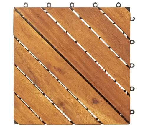 Terases Flīzes, 30 Gab., Brūnas, 30X30 Cm, Akācijas Masīvkoks Vidaxl