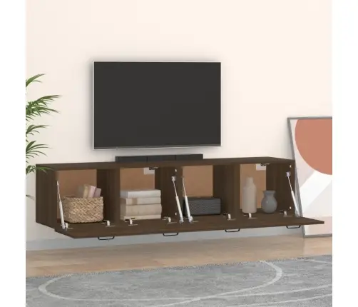 Sienas Skapīši, 2 Gab., Brūni, 60X36,5X35 Cm, Inženierijas Koks Vidaxl