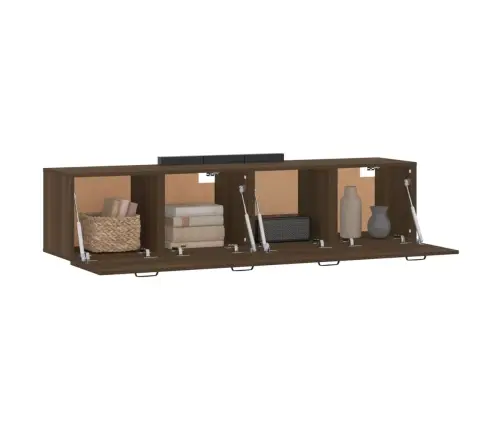 Sienas Skapīši, 2 Gab., Brūni, 60X36,5X35 Cm, Inženierijas Koks Vidaxl