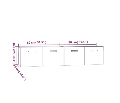 Spintelės, 2Vnt., Dūminio Ąžuolo, 80X35X36,5cm Mediena