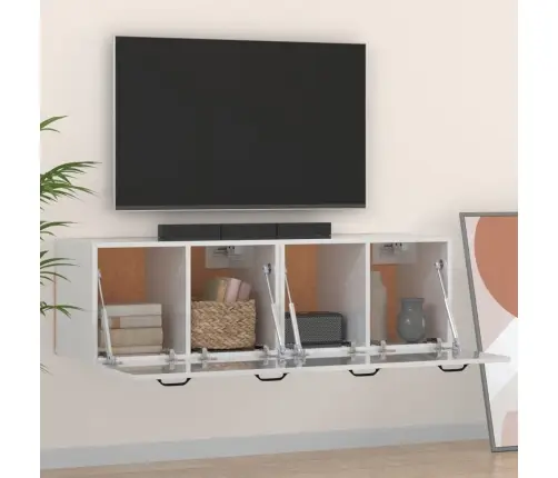 Sienas Skapīši, 2 Gab., Balti, 80X36,5X35 Cm, Inženierijas Koks Vidaxl