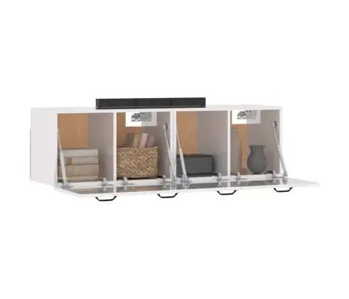 Sienas Skapīši, 2 Gab., Balti, 80X36,5X35 Cm, Inženierijas Koks Vidaxl