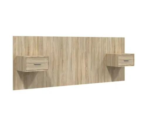 Gultas Galvgalis Ar Skapīšiem, Ozola Krāsā, Inženierijas Koks Vidaxl