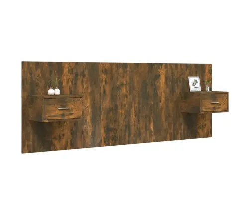 Gultas Galvgalis Ar Skapīšiem,Ozolkoka Krāsa, Inženierijas Koks Vidaxl