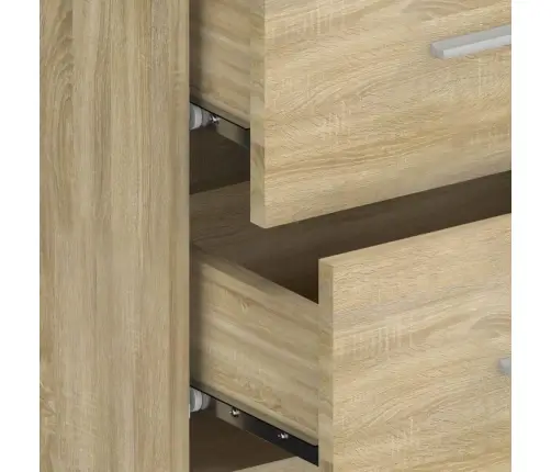 Gultas Galvgalis Ar Skapīšiem, Ozola Krāsā, Inženierijas Koks Vidaxl