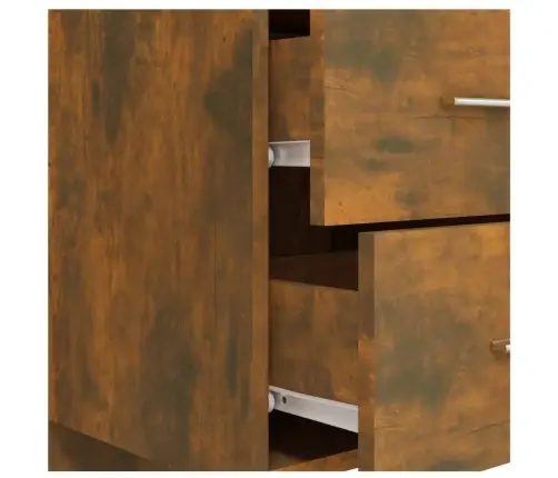 Gultas Galvgalis Ar Skapīšiem,Ozolkoka Krāsa, Inženierijas Koks Vidaxl