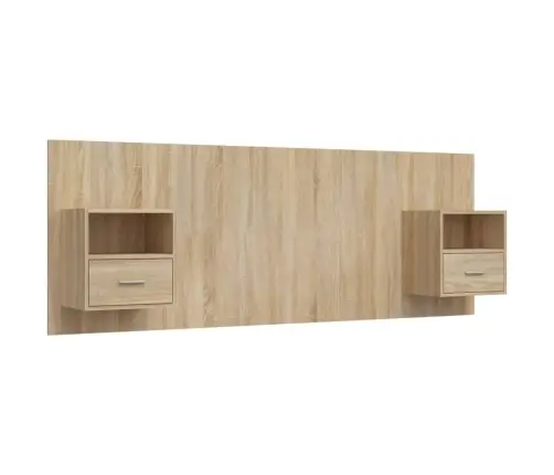 Gultas Galvgalis Ar Skapīšiem, Ozola Krāsā, Inženierijas Koks Vidaxl