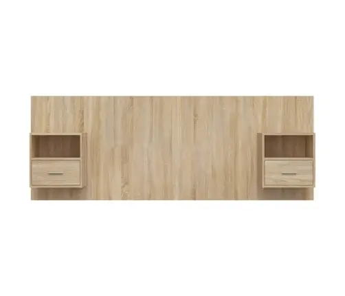 Gultas Galvgalis Ar Skapīšiem, Ozola Krāsā, Inženierijas Koks Vidaxl