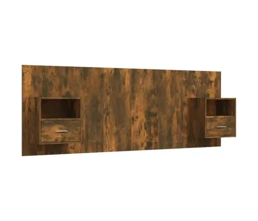 Gultas Galvgalis Ar Skapīšiem,Ozolkoka Krāsa, Inženierijas Koks Vidaxl