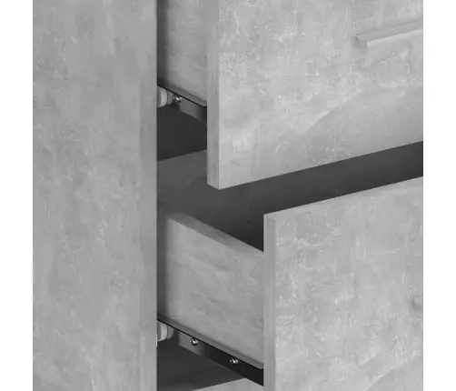 Gultas Galvgalis Ar Skapīšiem, Betona Pelēks, Inženierijas Koks Vidaxl