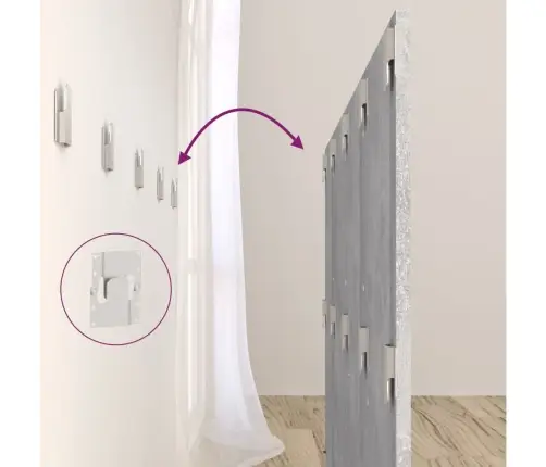 Gultas Galvgalis Ar Skapīšiem, Betona Pelēks, Inženierijas Koks Vidaxl