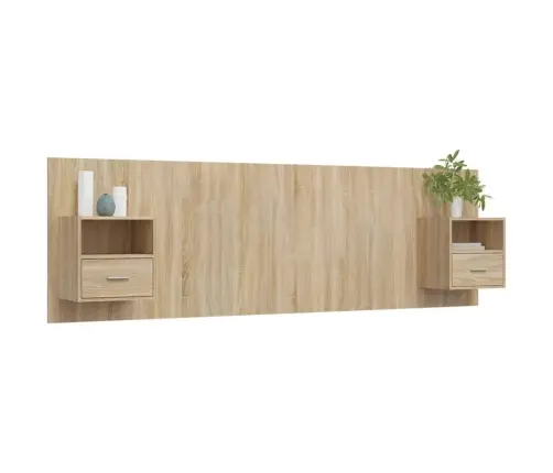 Gultas Galvgalis Ar Skapīšiem, Ozola Krāsā, Inženierijas Koks Vidaxl Gultas Galvgalis Ar Skapīšiem, Ozola Krāsā, Inženierijas Koks Vidaxl