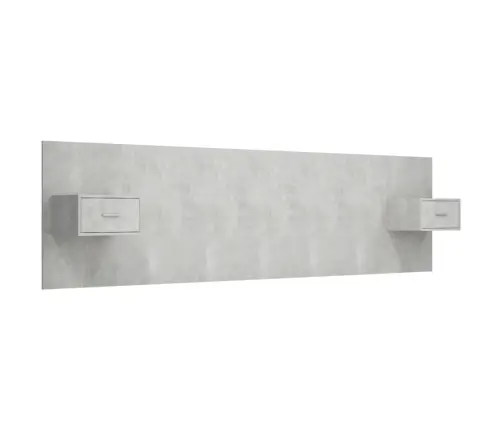 Gultas Galvgalis Ar Skapīšiem, Betona Pelēks, Inženierijas Koks Vidaxl