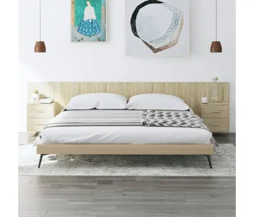 Gultas Galvgalis Ar Skapīšiem, Ozola Krāsā, Inženierijas Koks Vidaxl