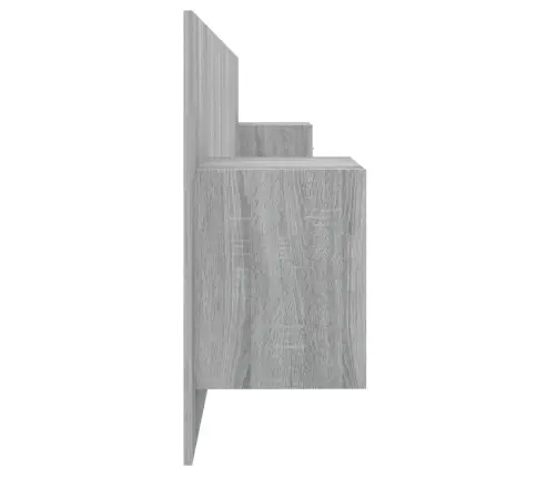 Gultas Galvgalis Ar Skapīšiem,Pelēcīga Ozola, Inženierijas Koks Vidaxl