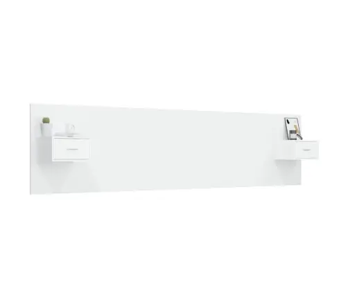 Gultas Galvgalis Ar Skapīšiem, Balts, Inženierijas Koks Vidaxl