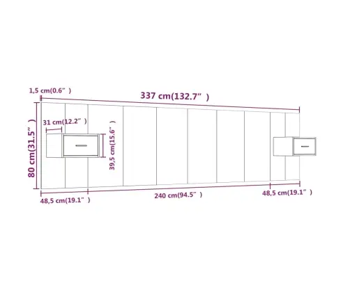 Lovos Galvūgalis Su Spintelėmis, Dūminio Ąžuolo, Mediena