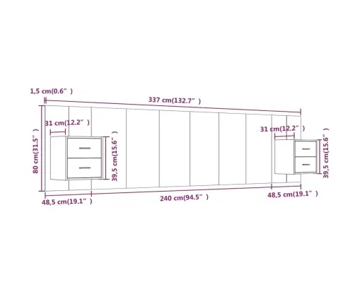 Voodipeats Kappidega, Valge, Tehispuit