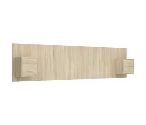 Gultas Galvgalis Ar Skapīšiem, Ozola Krāsā, Inženierijas Koks Vidaxl