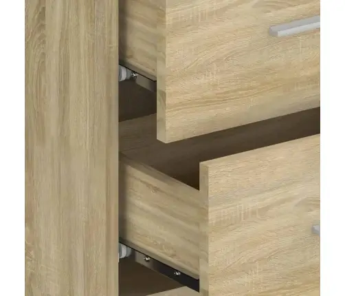 Gultas Galvgalis Ar Skapīšiem, Ozola Krāsā, Inženierijas Koks Vidaxl