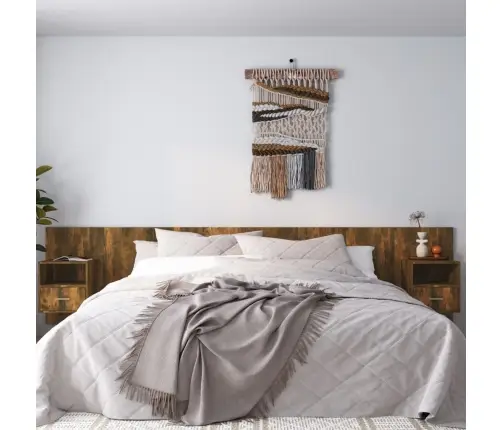 Gultas Galvgalis Ar Skapīšiem,Ozolkoka Krāsa, Inženierijas Koks Vidaxl