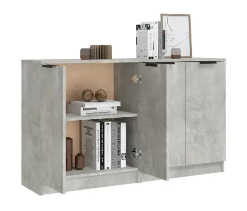 Kumodes, 2 Gab., Betona Pelēkas, 60X30X70 Cm, Inženierijas Koks Vidaxl