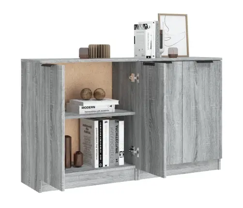 Kumodes, 2 Gab., Pelēka Ozola, 60X30X70 Cm, Inženierijas Koks Vidaxl